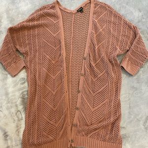 Torrid Size 1 Dust pink pointelle knit button down cardigan sweater